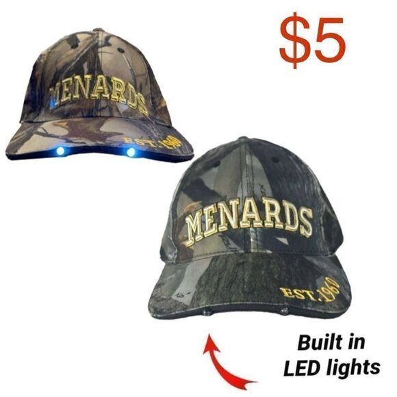 $5 ADD ON ITEM NWT Menards Logo built-in Led Headwear cap - Picture 1 of 12